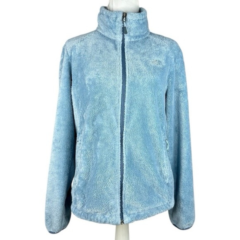 The North‎ Face Osito Raschel Fleece Jacket Light Blue Womens Large Full Zip